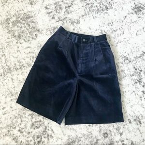 Courregés AC Paris Sport Futur Velvet High Waist Wide Leg Bermuda Style Shorts